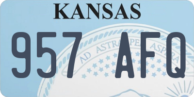 KS license plate 957AFQ