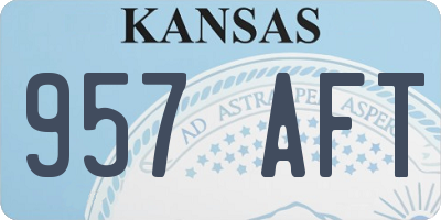 KS license plate 957AFT