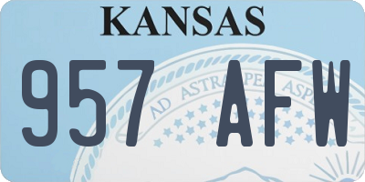 KS license plate 957AFW