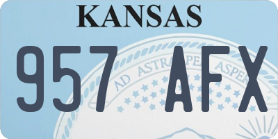 KS license plate 957AFX