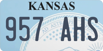 KS license plate 957AHS