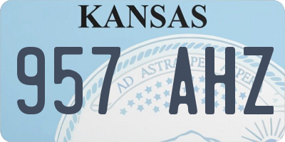 KS license plate 957AHZ