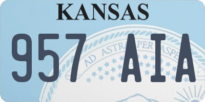 KS license plate 957AIA
