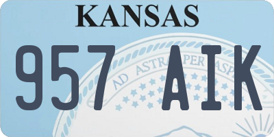 KS license plate 957AIK