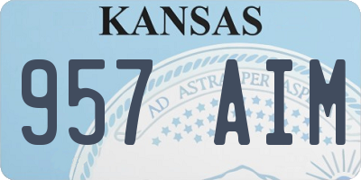 KS license plate 957AIM