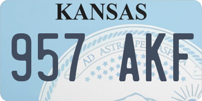 KS license plate 957AKF
