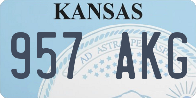 KS license plate 957AKG