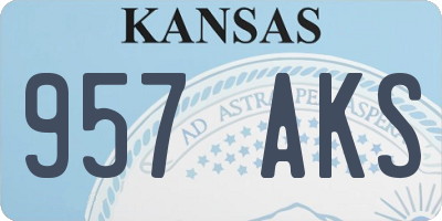 KS license plate 957AKS