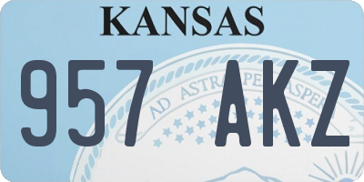 KS license plate 957AKZ