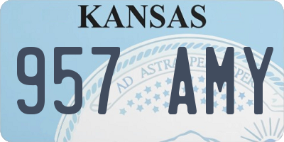 KS license plate 957AMY