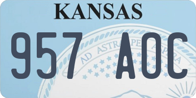 KS license plate 957AOC