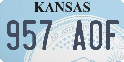 KS license plate 957AOF