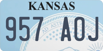 KS license plate 957AOJ
