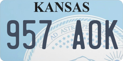 KS license plate 957AOK