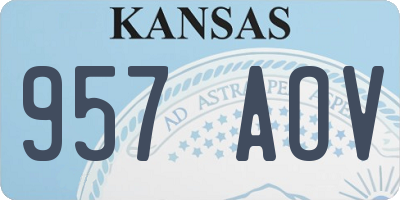 KS license plate 957AOV