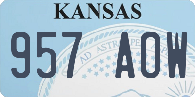 KS license plate 957AOW