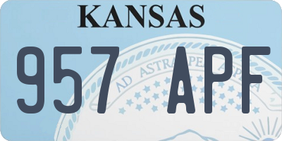 KS license plate 957APF