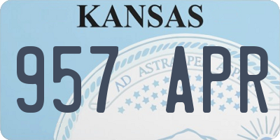 KS license plate 957APR