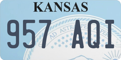 KS license plate 957AQI