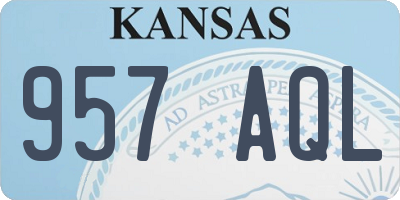 KS license plate 957AQL