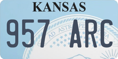 KS license plate 957ARC