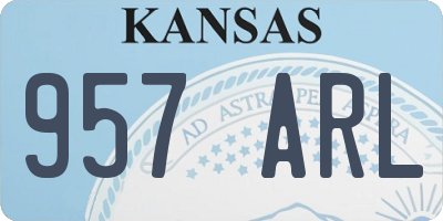 KS license plate 957ARL