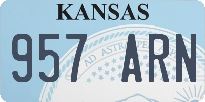 KS license plate 957ARN