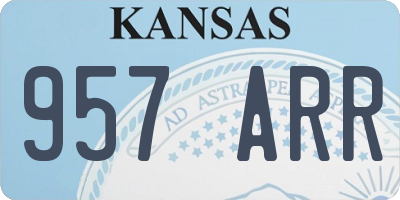 KS license plate 957ARR