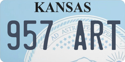 KS license plate 957ART