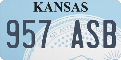 KS license plate 957ASB