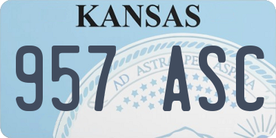 KS license plate 957ASC