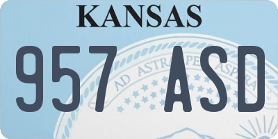 KS license plate 957ASD