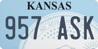 KS license plate 957ASK