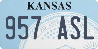 KS license plate 957ASL