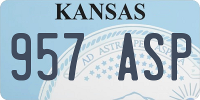 KS license plate 957ASP