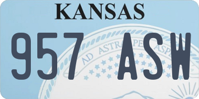 KS license plate 957ASW