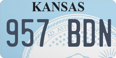 KS license plate 957BDN