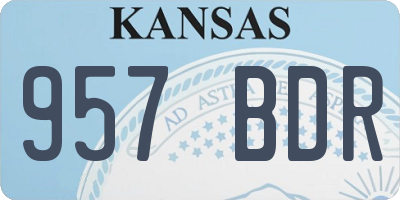 KS license plate 957BDR