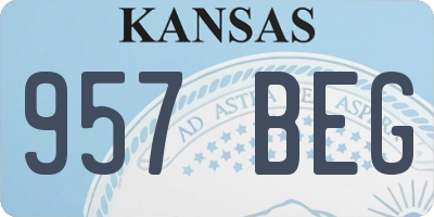 KS license plate 957BEG