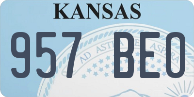 KS license plate 957BEO