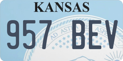 KS license plate 957BEV