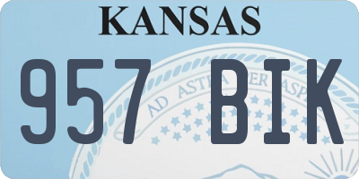 KS license plate 957BIK