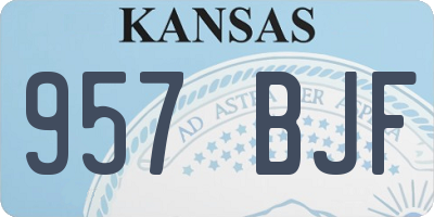 KS license plate 957BJF