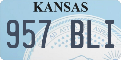 KS license plate 957BLI