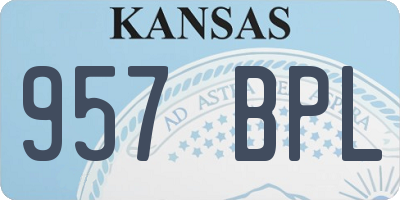 KS license plate 957BPL
