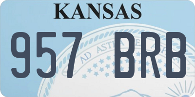 KS license plate 957BRB