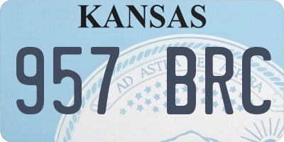KS license plate 957BRC