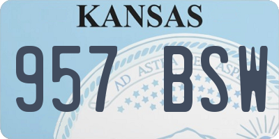 KS license plate 957BSW