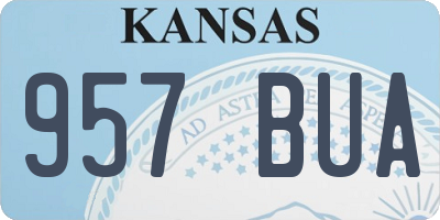 KS license plate 957BUA