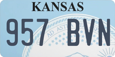 KS license plate 957BVN